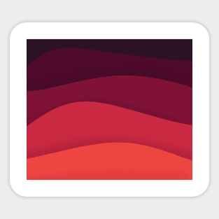 Minimalist red waves Sticker